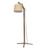 Alpine White Fabric Shade Club Floor Lamp With Mango wood Base