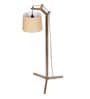 Alpine White Fabric Shade Club Floor Lamp With Mango wood Base