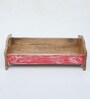 Mango Wood Red Distress Rectangular Serving Tray in Natural Finish