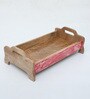 Mango Wood Red Distress Rectangular Serving Tray in Natural Finish