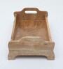 Mango Wood Red Distress Rectangular Serving Tray in Natural Finish