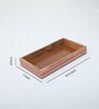 Mango Wood Red Emboss Handpainted Rectangular Serving Tray in Natural Finish
