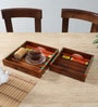 Mango Wood Serving Tray Set-Hand-Painted For Kitchen/Table & Home (Set Of 2 Trays)