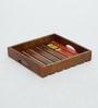Mango Wood Serving Tray Set-Hand-Painted For Kitchen/Table & Home (Set Of 2 Trays)