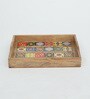 Mango Wood Serving Tray Set-Hand-Painted For Kitchen/Table & Home (Set Of 3 Trays)