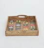 Mango Wood Serving Tray Set-Hand-Painted For Kitchen/Table & Home (Set Of 3 Trays)