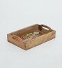 Mango Wood Serving Tray Set-Hand-Painted For Kitchen/Table & Home (Set Of 3 Trays)