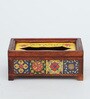 Mango Wood Tissue Hand-Painted For Kitchen/Table & Home