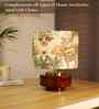 Mango Wood Turtle Base Table Lamp With Jungle Tales Fabric Lampshade 14"