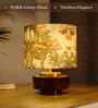 Mango Wood Turtle Base Table Lamp With Jungle Tales Fabric Lampshade 14"