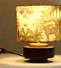 Mango Wood Turtle Base Table Lamp With Jungle Tales Fabric Lampshade 14"