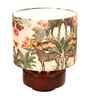 Mango Wood Turtle Base Table Lamp With Jungle Tales Fabric Lampshade 14"