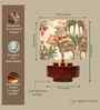 Mango Wood Turtle Base Table Lamp With Jungle Tales Fabric Lampshade 14"