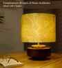 Mango Wood Turtle Base Table Lamp With Lily Leaves Mango Silk Lampshade 14"
