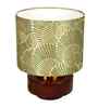 Mango Wood Turtle Base Table Lamp With Lily Leaves Mango Silk Lampshade 14"