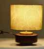 Mango Wood Turtle Base Table Lamp With Lily Leaves Mango Silk Lampshade 14"