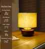 Mango Wood Turtle Base Table Lamp With Lily Leaves Mango Silk Lampshade 14"