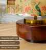 Mango Wood Turtle Base Table Lamp With Maharani Silk Lampshade 14"