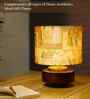 Mango Wood Turtle Base Table Lamp With Maharani Silk Lampshade 14"