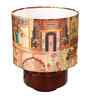 Mango Wood Turtle Base Table Lamp With Maharani Silk Lampshade 14"