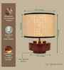 Mango Wood Turtle Base Table Lamp With Rattan Fabric Lampshade 14"