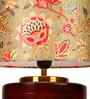 Mango Wood Turtle Base With Persian Flowers Mango Silk Lampshade 14"