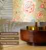 Mango Wood Turtle Base With Persian Flowers Mango Silk Lampshade 14"