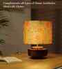 Mango Wood Turtle Base With Persian Flowers Mango Silk Lampshade 14"