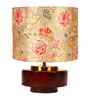 Mango Wood Turtle Base With Persian Flowers Mango Silk Lampshade 14"