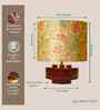 Mango Wood Turtle Base With Persian Flowers Mango Silk Lampshade 14"