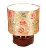 Mango Wood Turtle Base With Persian Flowers Mango Silk Lampshade 14"