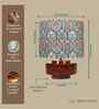 Mango Wood Turtle Base With Teal Garlands Fabric Lampshade 14"