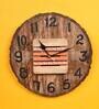 Mango Wood Wall Clock In Natural Brown