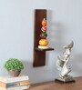 Mango Wood Wall Shelf In Walnut Finish