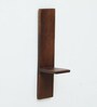 Mango Wood Wall Shelf In Walnut Finish