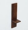 Mango Wood Wall Shelf In Walnut Finish