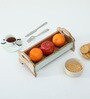 Mango Wood White Distress Rectangular Serving Tray in Natural Finish