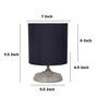 Circular Mangowood Table Lamp with Black Cotton Shade