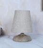 Circular Mangowood Table Lamp Beige Jute H