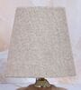 Circular Mangowood Table Lamp Beige Jute H