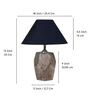 Diamondcut Mangowood Table Lamp with Black Cotton Shade