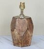 Diamondcut Mangowood Table Lamp with French Floral Print Satin Shade