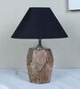 Diamondcut Mangowood Table Lamp with Black Cotton Shade