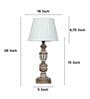French Style Mangowood Table Lamp with Off White Satin Shade