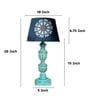 French Style Mangowood Table Lamp with French Floral Print Satin Shade