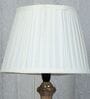 French Style Mangowood Table Lamp with Off White Satin Shade