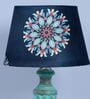 French Style Mangowood Table Lamp with French Floral Print Satin Shade