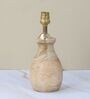 Pot Style Mangowood Table Lamp with Beige Jute Shade
