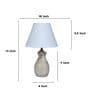 Pot Style Mangowood Table Lamp with Off White Cotton Shade