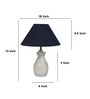 Pot Style Mangowood Table Lamp with Off White Cotton Shade